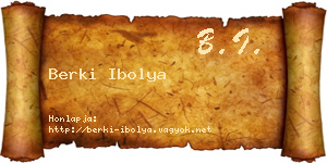 Berki Ibolya névjegykártya
