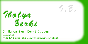 ibolya berki business card